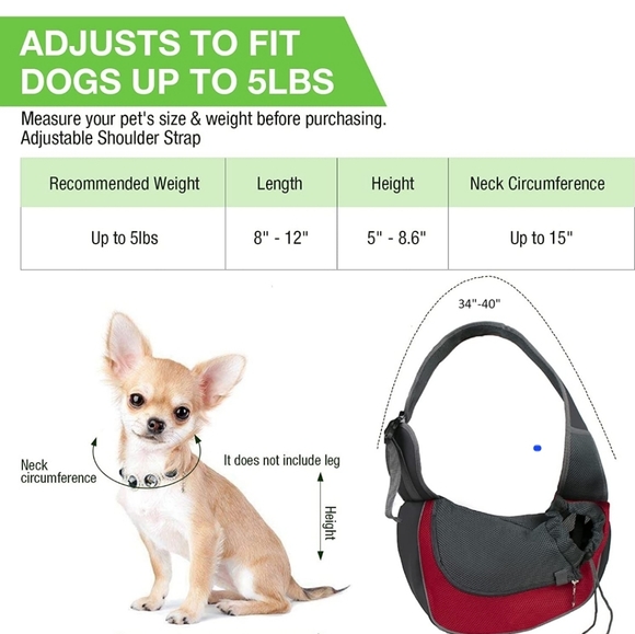 Pet Dog Sling Carrier Bag for Small Dogs Puppy Cat Sling Backpack - Brand New - Picture 6 of 8